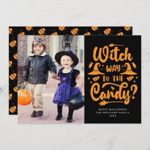 Witch Way To The Candy Happy Halloween Photo Card
