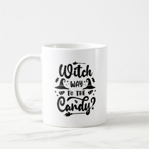 Witch Way To The Candy Typography Mug