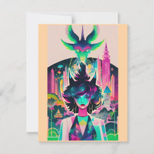 Witch Way to the City Park? Ken Gage Fantasy Postcard