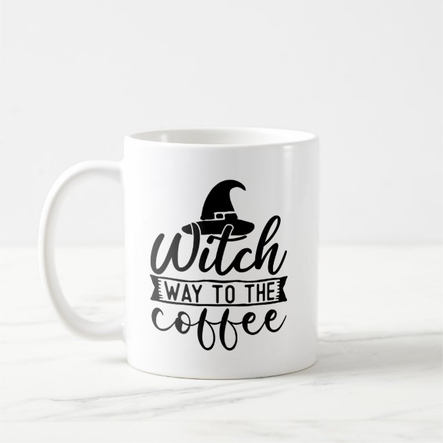 Witch Way To The Coffee Coffee Mug (Left)