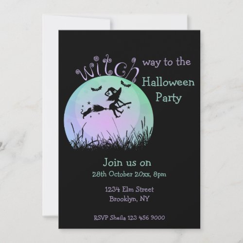 Witch Way To The Halloween Party Invitation