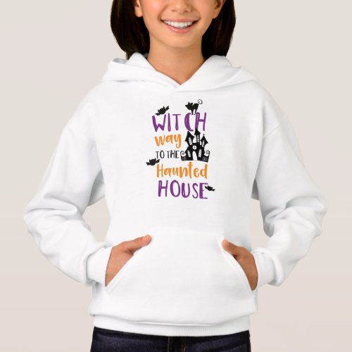 Witch Way To The Haunted House Bats Halloween Hoodie