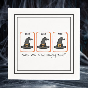 Witch Way to the Mahjong Table Halloween Mahjong Napkins