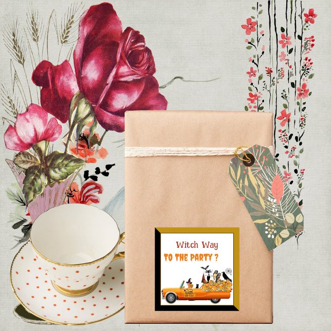 Witch Way to the Party Halloween Crew Cat Bat Owls Sticker (Witch Way to the Party Halloween Crew Cat Bat Owls Sticker)