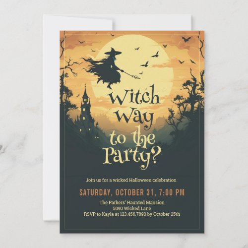 Witch Way to the Party Halloween Invitation
