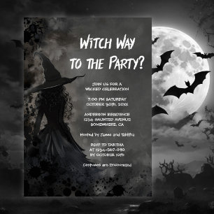 Witch Way to the Party Halloween Invitation