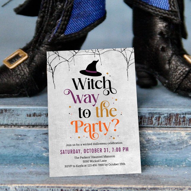 Witch Way To The Party Halloween Invitation (Creator Uploaded)
