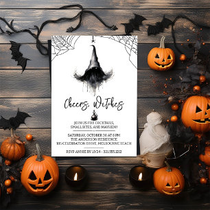Witch Way To The Party Halloween Minimalistic Invitation