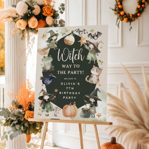 Witch Way to the Party' Kids Halloween Birthday Foam Board