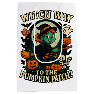 Witch Way to the Pumpkin Patch? Halloween Medium Gift Bag