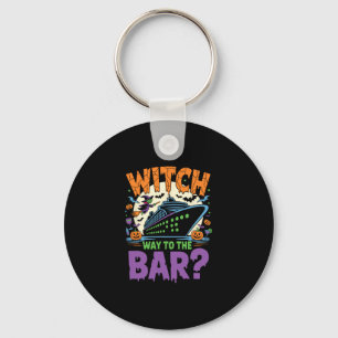Witch Way To The R Funny Halloween Cruise Keychain