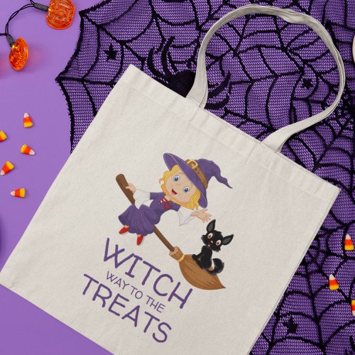 Witch Way To The Treats Cute Halloween Tote Bag