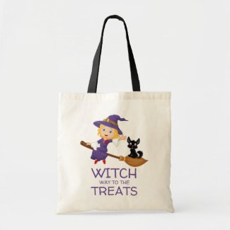 Witch Way To The Treats Cute Halloween Tote Bag