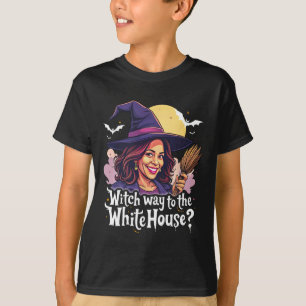 Witch Way To The White House Cat Lady Kamala Happy T-Shirt