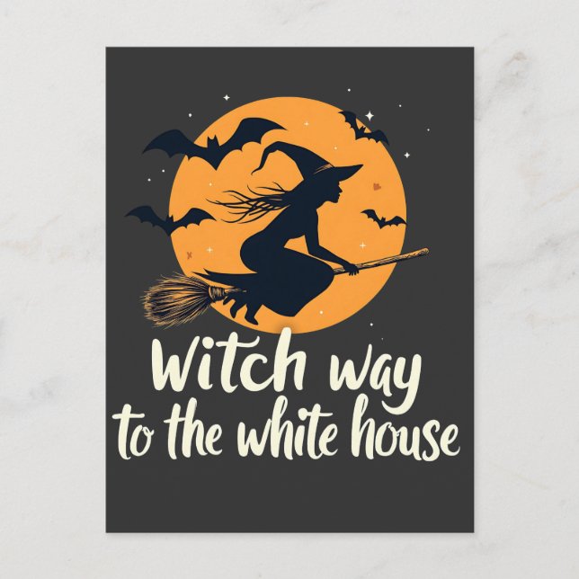 Witch Way to the White House Election Kamala  Postcard (Front)
