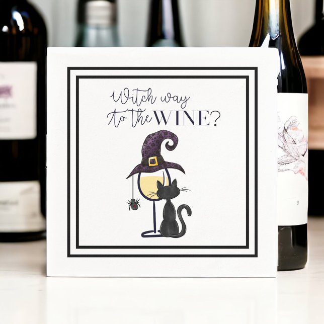Witch Way to the Wine Cute Funny Napkins (Creator Uploaded)