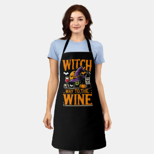 Witch Way to The Wine Halloween Costume Spooky Sea Apron