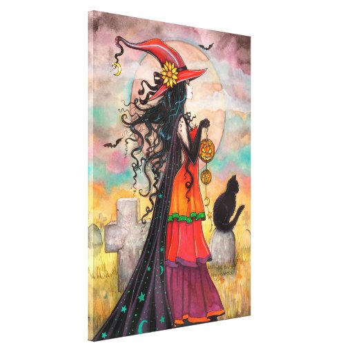 Witch Way Wiccan Halloween Art By Molly Harrison Canvas Print Zazzle