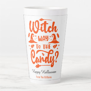 Witch Why To The Candy Editable Color Halloween Latte Mug