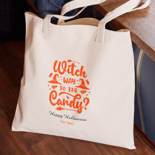 Witch Why To The Candy Editable Color Halloween Tote Bag