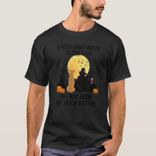 Witch Wine And Irish Setter Dog Mom Halloween Cos T-Shirt