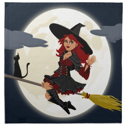 witch witchcraft broomstick broom napkin