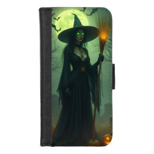 Witch with a Burning Broom, by Natasha Us iPhone 8/7 Wallet Case