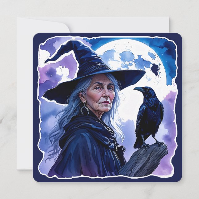 Witch with a Raven - Halloween Fan Fun 1 (Front)
