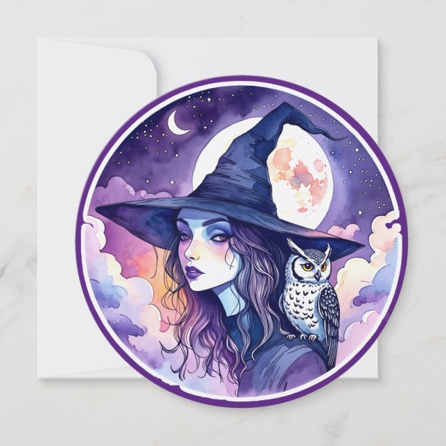 Witch with an Owl - Halloween Fan Fun 2 (Front)