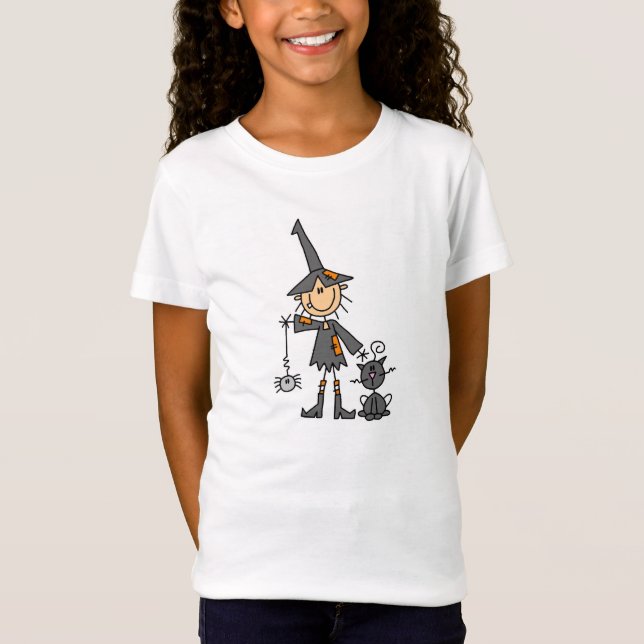 Witch with Black Cat T-Shirt (Front)