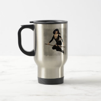 Witch with Broom  Travel Mug