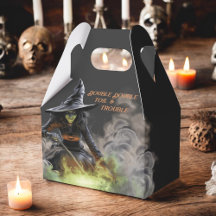 Witch with Burning Cauldron Halloween