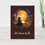 Witch with Candles and Fire - Wicca Halloween 1 Card