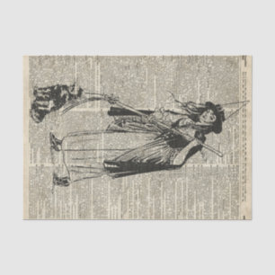 Witch With Cat Haloowen Party Gift Decoration Tissue Paper