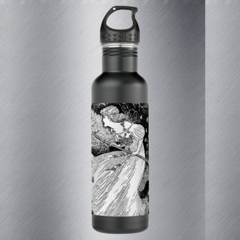 Witch With Cats Stainless Steel Water Bottle by HumorUs at Zazzle