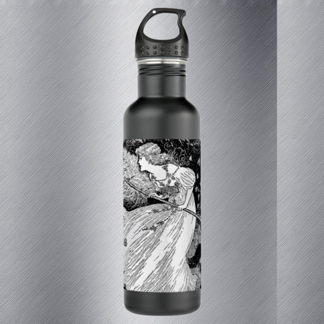 Witch with cats stainless steel water bottle (Creator Uploaded)