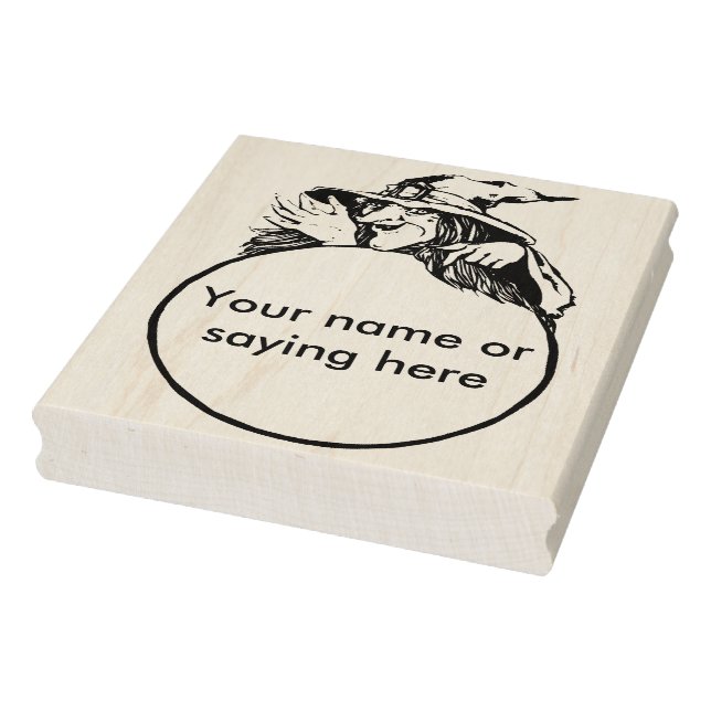 Witch with crystal ball 2 illustration art stamp (Stamp)