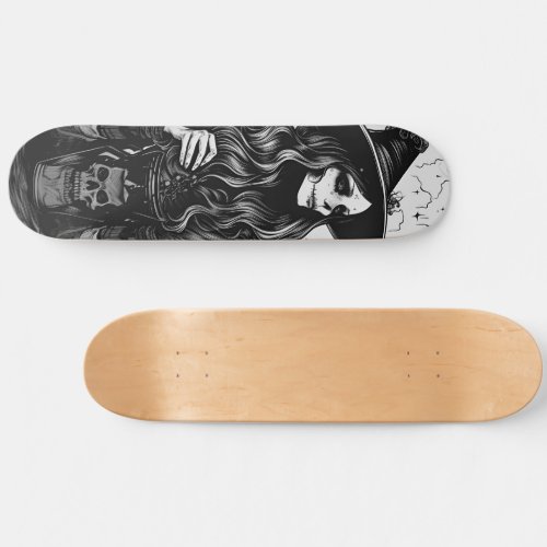 Witch with lantern Halloween Skateboard