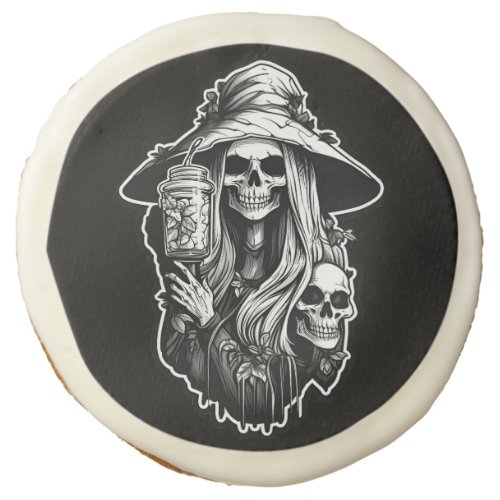 Witch with lantern Halloween Sugar Cookie