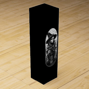 Witch with lantern Halloween Wine Box