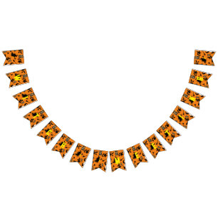 Witch wizard blackcat moon bloomstick bunting flags