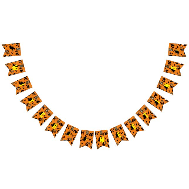 Witch wizard blackcat moon bloomstick bunting flags (All)