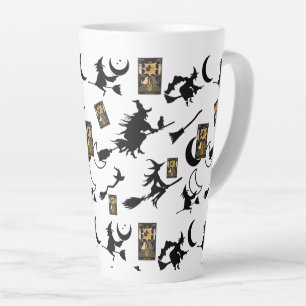 Witch wizard blackcat moon bloomstick latte mug