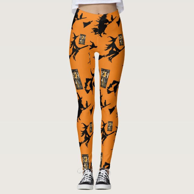 Witch wizard blackcat moon bloomstick leggings (Front)