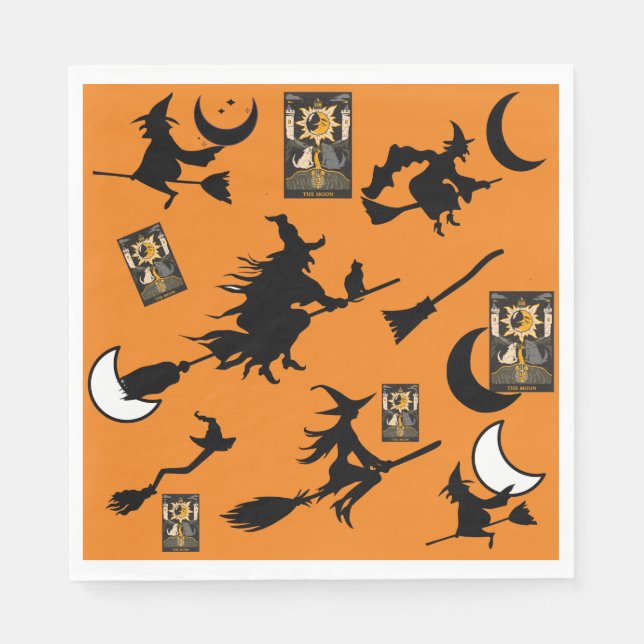 Witch wizard blackcat moon bloomstick napkins (Front)