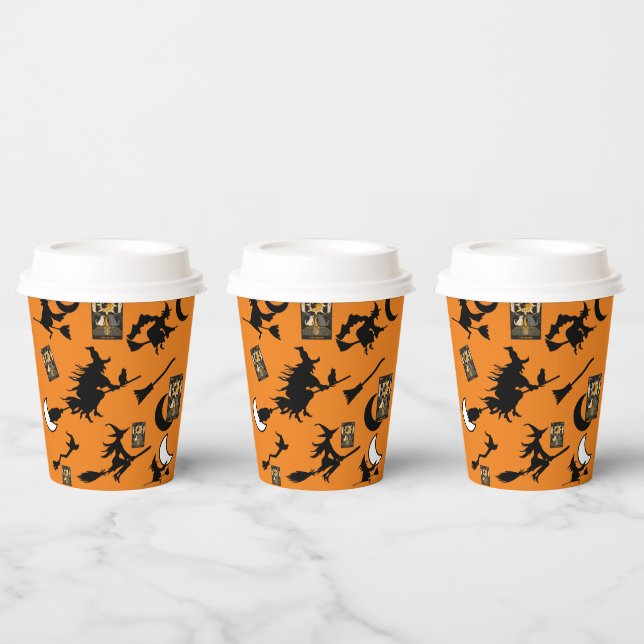 Witch wizard blackcat moon bloomstick paper cups (Multi)