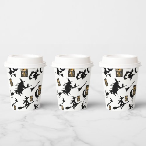 Witch wizard blackcat moon bloomstick paper cups