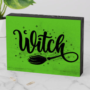 Witch Wooden Box Sign
