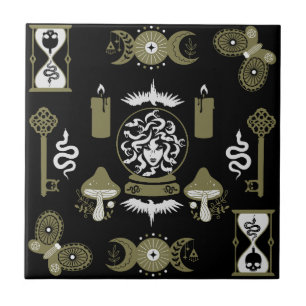 Witchcore Aesthetic Decor Ceramic Tile