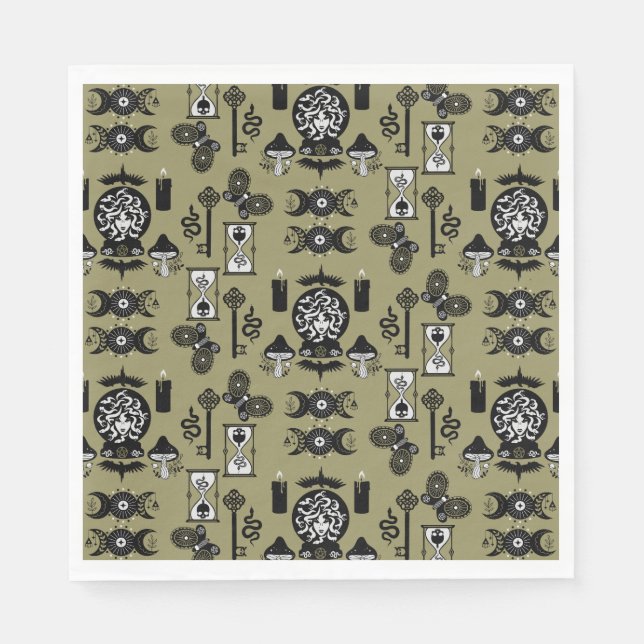 Witchcore Aesthetic Decor Napkins (Front)